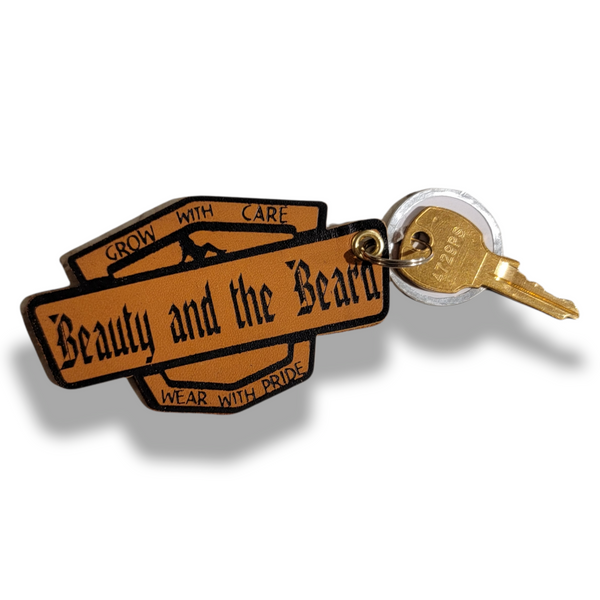 Double sided Leather Key Chain