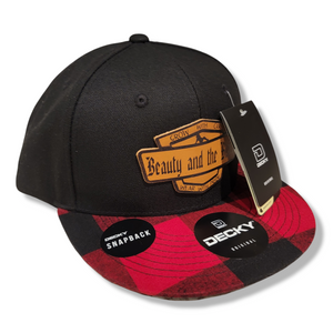 Black and Red Flannel Snapback
