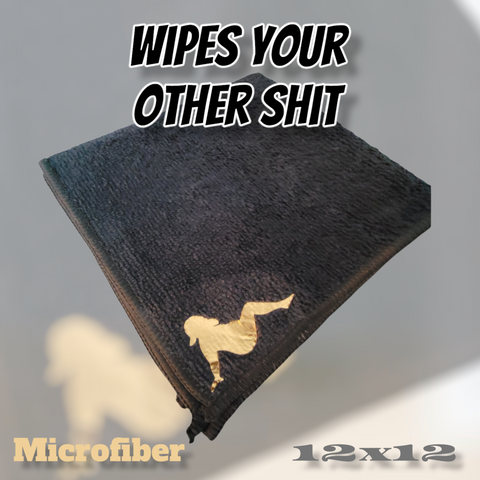 Black Microfiber Towel 12x12