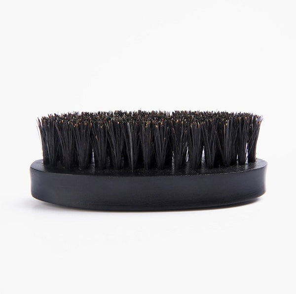 Black Mini Wood Handle Boar Bristle Beard Brush